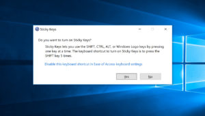 disable sticky keys prompt windows 10