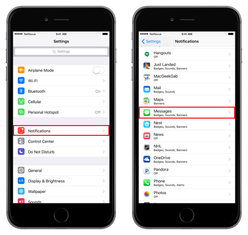 iphone notifications messages