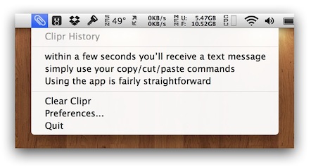 Clipr Menu