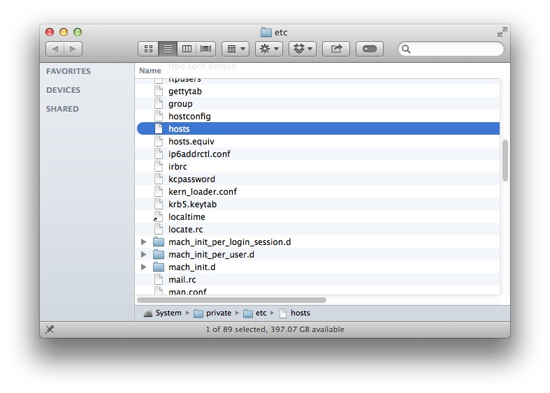 Change Mac Hosts File OS X
