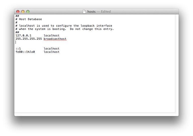 Modify Hosts File Mac OS X