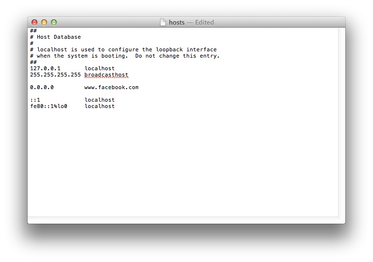 Edit Hosts File OS X