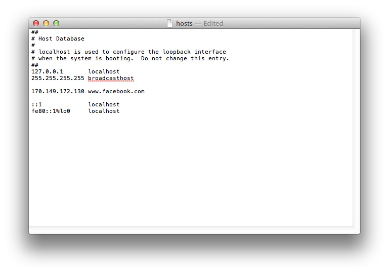Edit Hosts File OS X
