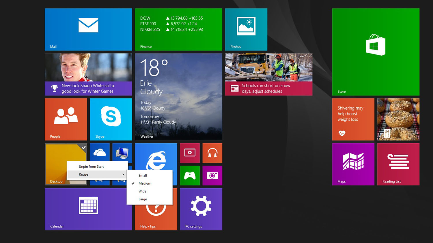 Windows 8.1 Update 1 Right Click Menu Start Screen
