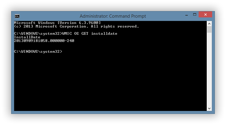 Windows Installation Date WMIC