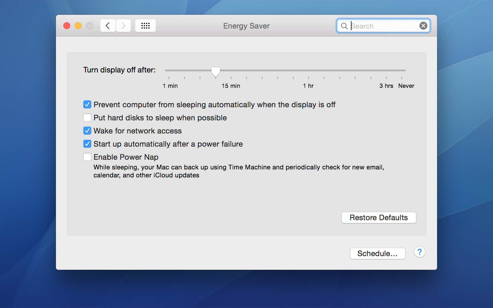 os x sleep settings system preferences