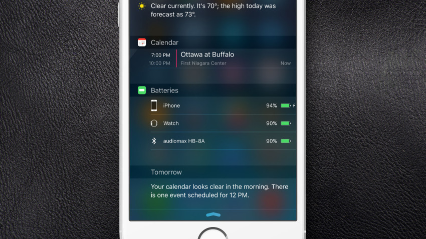 notification center batteries widget ios 9