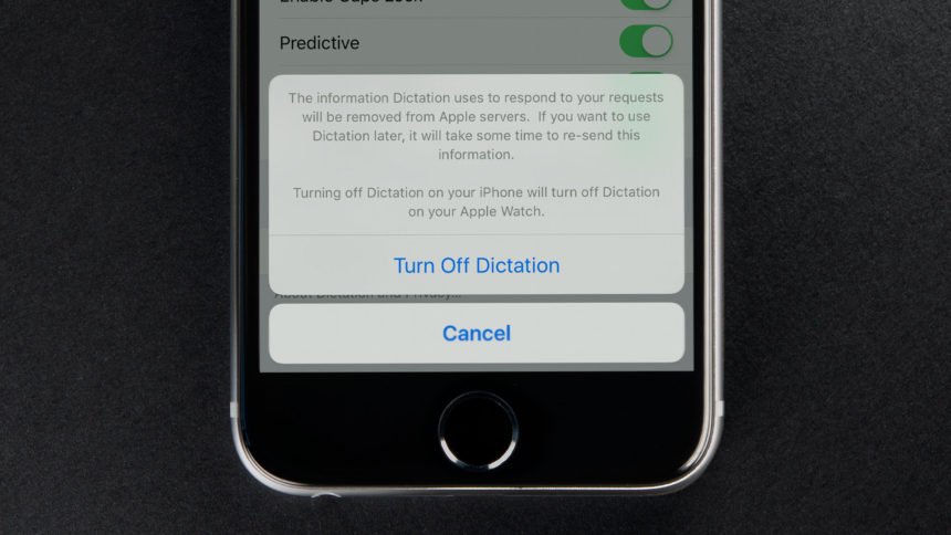 iphone turn off dictation