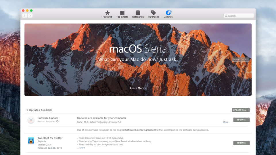 hide sierra upgrade
