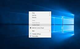 control panel right click windows 10
