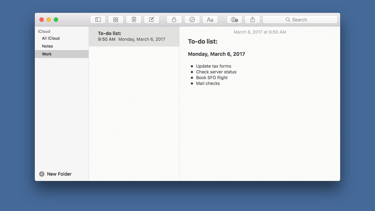 mac notes default font