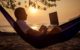 laptop hammock beach