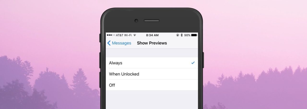 iphone messages preview settings