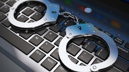 Handcuffs Keyboard Computer Cyber Crime